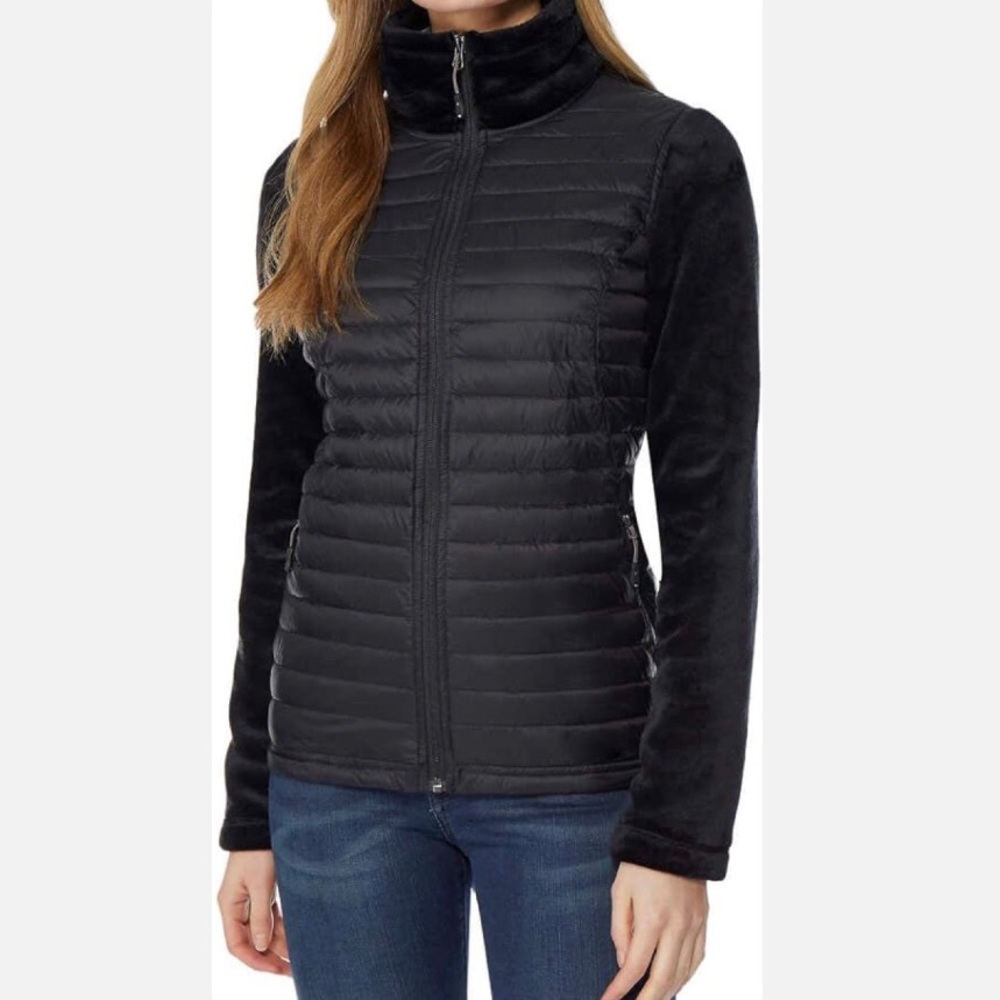 32 Degrees Down Insulated Puffer Plush Luxe Winter Layer Zip Jacket Layer Small